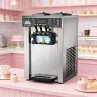 Machine à glace molle commerciale sur pied, 3 saveurs