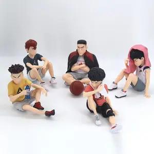 扣篮图Shohoku队篮球运动员聚氯乙烯娃娃模型玩具，每套支架5件
