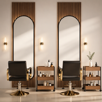 Station de coiffure moderne, poste de travail de coiffure, chaise de barbier hydraulique, siège en cuir, base en fer pour salon