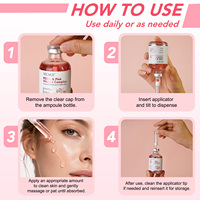 YECUCE 60ml Soin du visage raffermissant hydratant Ampoule PDRN Complexe vitaminique rose Sérum facial avec vitamine B12 et acide hyaluronique