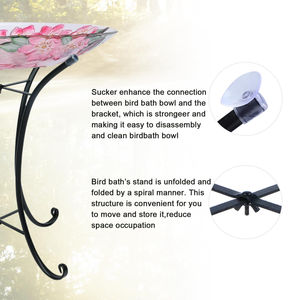 Kardinal genişliği bahçe dekor çim Yard veranda lekeli cam kase kuş banyo besleyici özelleştirilmiş renk Hummingbird bahçe dekor - Product Image 3