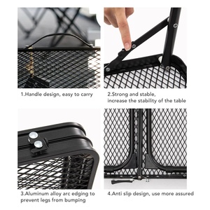 <span class=keywords><strong>Table</strong></span> de cuisson pliable d'extérieur légère <span class=keywords><strong>avec</strong></span> <span class=keywords><strong>pieds</strong></span> antidérapants, réglable en hauteur, <span class=keywords><strong>avec</strong></span> plateau en maille - Product Image 4