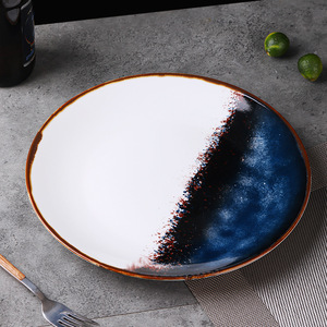 Gran oferta, platos de cerámica navideños para el hogar, bandejas de gastronomía Molecular de porcelana, platos de mercurio con esmalte azul - Product Image 5