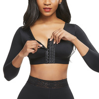 S-5XL Femmes Shapewear 3/4 Manches Bras Shaper Avant Fermeture Soutien-Gorge De Compression Après La Chirurgie Posture Correcteur Débardeur