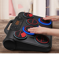 Kit de batterie électronique portable numérique avec fonction MIDI, batterie rechargeable 6000 mAh, batterie de table