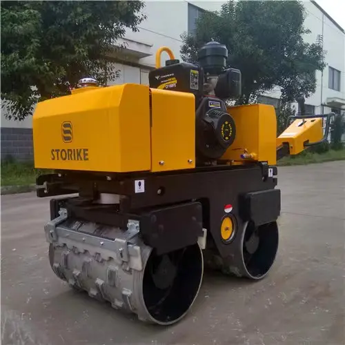 Inşaat makineleri yeni titreşim yol silindir sıkıştırıcı 1100lb 1300lb 1800lb arkasında yürümek Mini hidrolik direksiyon yol silindiri