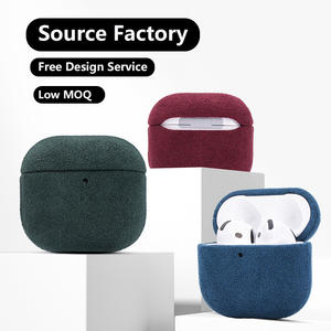 Individuelles Logo Alcantara-Leder Kopfhörer-Etui für AirPods 1/2/3/4 Kopfhörer-Zubehör AirPodsPro/<span class=keywords><strong>2.</strong></span> Generation - Product Image 1