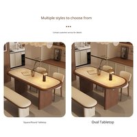 Table à manger longue en pierre frittée de style rétro américain de haute qualité, vente directe d'usine, table à manger haut de gamme pour hôtel et gîte pour 6 personnes