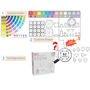 MNTL-Carreaux magnétiques créatifs pour bricolage, 62 pièces, blocs de construction magnétiques 3D avec aimants plus puissants - Product Image 4