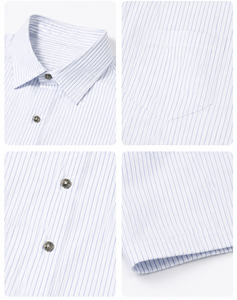 <span class=keywords><strong>Chemise</strong></span> à rayures pour homme avec logo personnalisé, manches courtes, boutonnée, coupe ample, style urbain décontracté, esthétique City Boy, OEM - Product Image 3