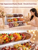 Présentoir à bonbons multi-niveaux pour buffet d'hôtel et pause thé, en acier inoxydable de qualité commerciale, organisateur en acrylique grande capacité