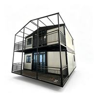 Maison conteneur pliable à double aile extensible de 20 et 40 pieds, villa préfabriquée mobile pour camping et vacances