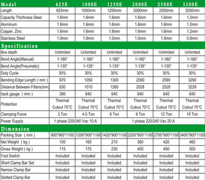 Machine de frein de <span class=keywords><strong>tôle</strong></span> magnétique 1250E 2000E 2500E 3200E Machine à cintrer pour dossier manuel de <span class=keywords><strong>tôle</strong></span> - Product Image 6