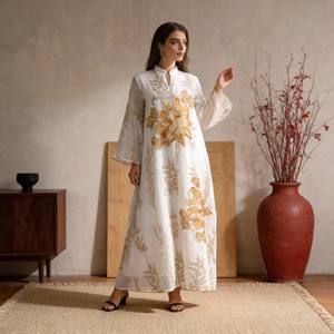 Luxury Embroidered Polyester Abaya <b>for</b> Muslim <b>Women</b> Elegant Custom <b>Dress</b> <b>for</b> Wedding Occasions Wholesale OEM - Product Image 2