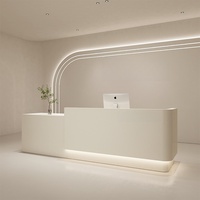 Bureau d'accueil minimaliste moderne en bois massif, écologique et durable pour magasin de vêtements, salon de beauté, salon de manucure, salon de coiffure
