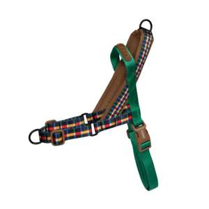 สายรัดอกสุนัขแบบปรับได้ Softer-Walk Travis ลายสก็อตสีเขียว - Product Image 1