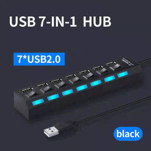 hub with independent <b>switch</b> LED indicator USB <b>dock</b> Laptop USB hub keyboard mouse PC USB hub with <b>switch</b> - Product Image 5