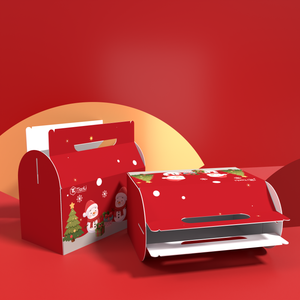 Diseño personalizado para llevar Cupcake caja de papel <span class=keywords><strong>Happy</strong></span> <span class=keywords><strong>Meal</strong></span> caja de embalaje de alimentos caja de <span class=keywords><strong>regalo</strong></span> de Navidad con asa - Product Image 6