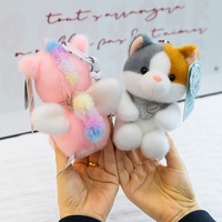 Porte-clés en peluche animaux mignons : renard, lapin, cochon, canard, dinosaure, chat, licorne, âne – Pendentif poupée en peluche douce, jouet en peluche