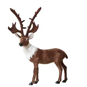 人造60厘米圣诞驯鹿毛绒圣诞驯鹿装饰圣诞鹿之家