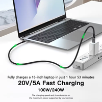 Kabel Data Shenzhen Type-C ke Type-C 40Gbps PD100W 240W 8K 60Hz USB 4.0 5A Pengisian Cepat Kabel Magnetik untuk Penggunaan Komputer