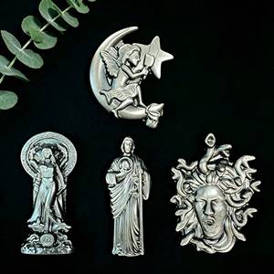 Figurines en Obsidienne Argenté<span class=keywords><strong>e</strong></span> Naturelle en Gros : Ange Gardien, Fé<span class=keywords><strong>e</strong></span>, Méduse et Jésus Sculptés pour la Décoration Intérieure et la Collection - Product Image 4