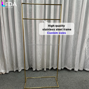 LEDA Custom Sizes Wedding Party Stainless Steel <strong>Frame</strong> <strong>Backdrop</strong> Stand with LED Acrylic Welcome Sign - Product Image 3