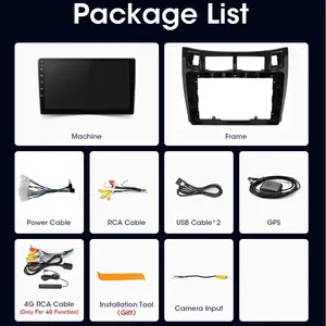 GPS navigation Carplay tự động đa phương tiện <span class=keywords><strong>Video</strong></span> Player đơn vị đứng đầu cho TOYOTA YARIS vitz 2005-2012 wifi 4 gam Android gương liên kết không - Product Image 6