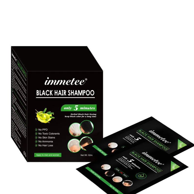 Fabrik preis Natürliches Bio-Haars hampoo Handelsmarke Sofort Farbwechsel Schwarzes Haars hampoo