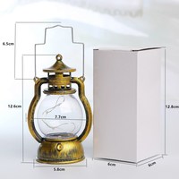 Lampe à huile vintage de Noël, petite bougie électronique LED, veilleuse créative, décoration et cadeau, lanterne à vent