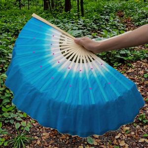 Éventail de danse chinois en soie écologique de haute qualité de 31 cm, style Kung Fu, en bambou sculpté à la main, pour le Nouvel An chinois - Product Image 3