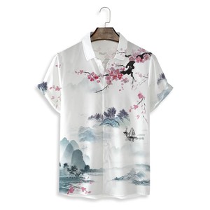 Camisas Hawaianas de Nailon de Manga Corta con Estampado Personalizado al Estilo Chino - Product Image 3