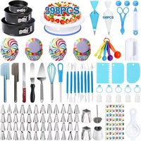 Ensemble de 493 pièces pour la pâtisserie : plateau tournant, outils de décoration de gâteaux, douilles décoratives russes