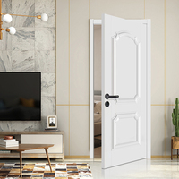 Portes en Bois Moulées Préassemblées Économiques pour Intérieur de Maisons, Apprêt Blanc pour Bureau, pour Porte en Bois, pour Toilettes, Salles de Bain Pliantes