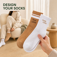 Chaussettes en tricot rayées personnalisées avec logo pour jeunes, hommes et femmes, douces, côtelées, respirantes, décontractées, sportives, imprimées, brodées, unisexes pour tous les jours