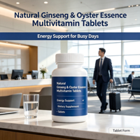 Comprimés multivitaminés à l'essence naturelle de ginseng et d'huître, complément alimentaire pour adultes, soutien énergétique et immunitaire, OEM