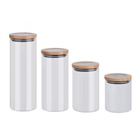 Pot de conservation en verre rond transparent en borosilicate de haute qualité avec couvercle en bois pour la conservation des aliments, disponible en 1800 ml, 1500 ml, 1100 ml et 700 ml