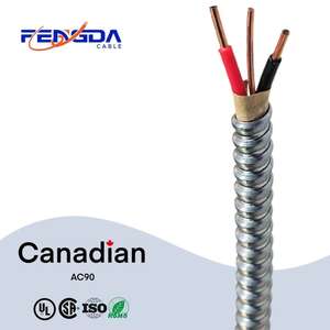 Cable Eléctrico Fengda ACWU 90 AC90 con Certificación <span class=keywords><strong>CSA</strong></span>, 14/2 12/2, Cobre, Cinta de Aluminio, Armadura Entrelazada, Cable AC90 BX - Product Image 1