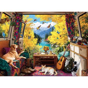 <span class=keywords><strong>Puzzle</strong></span> en papier de 300 <span class=keywords><strong>pièces</strong></span> pour adultes - Design Van, Chiens, Chats, Oiseaux, Nature - Jouet DIY - Cadeau stimulant pour les soirées jeux - Product Image 1