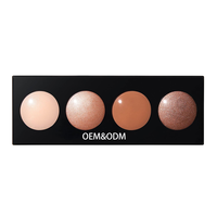 Palette d'ombres à paupières quatre couleurs, personnalisée, imperméable, longue tenue, mélange de finis mats et scintillants, pour palette magnétique