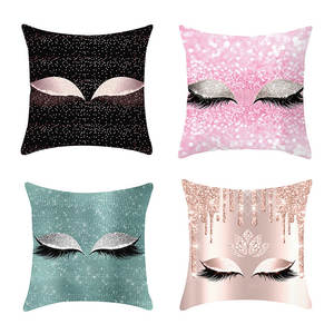 Magnifique housse de coussin décorative à paillettes pour cils de maquillage, style Wink Fashion - Product Image 2