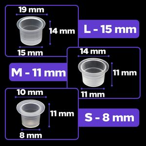 Gobelets jetables pour encre de tatouage - Petits gobelets en plastique jetables pour encre de tatouage, 100 pièces, pour maquillage permanent, conteneur, capuchon - Product Image 2