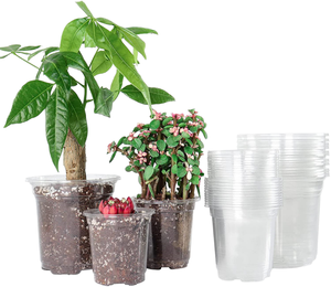 Pots de pépinière XIGO en plastique PE durable de 3,5 pouces, non revêtus, avec trou de drainage, doublure de pot, démarrage de graines, conteneur portable - Product Image 1