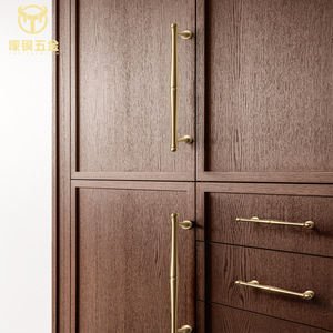 Brass Furniture Handle Bar Minimalist Wardrobe Cabinet Door Pull Solid Gold Durable - Product Image 3