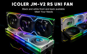 Ventilador de PC para juegos ARGB con clip para chasis Jungle Leopard Interstellar Building Block V2RS, 12 cm, rodamiento de aceite, 32dBA, silencioso, negro y blanco - Product Image 3