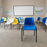 Chaise en plastique moderne, durable, empilable et écologique avec pieds en métal, capacité de charge de 150 kg, pour l'école, la maison, le bureau, les événements, les mariages
