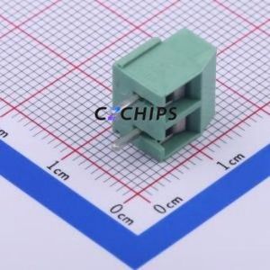 JL126-50002G01 Screw Terminal Block Through hole Component (THT),P=5mm Connector 1x2P 5mm Green Through Hole - Product Image 1