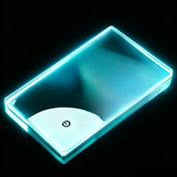 Carte de visite lumineuse en acrylique LED colorée, éclairée par le bord, logo personnalisé, décoration de bureau, lampe de nuit pour la promotion de l'entreprise