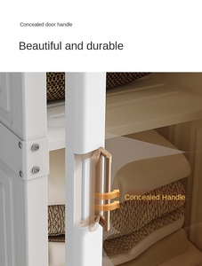 Großhandel Faltbarer Kunststoff-Kleiderschrank mit Glastüren <span class=keywords><strong>4</strong></span> Schubladen für Schlafzimmer-Organizer - Product Image 4