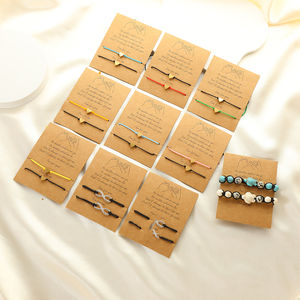 Braccialetto di amicizia con ciondolo segno infinito fatto a mano cordoncino da mignolo promessa cordino di macramè regolabile migliori amici amante coppia bracciale - Product Image 2